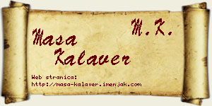 Maša Kalaver vizit kartica